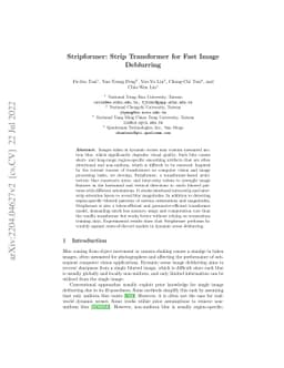 Stripformer: Strip Transformer for Fast Image Deblurring