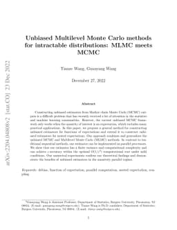 Unbiased Multilevel Monte Carlo methods for intractable distributions:
  MLMC meets MCMC
