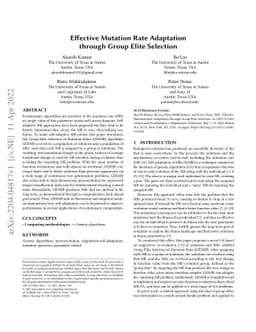 Effective Mutation Rate Adaptation through Group Elite Selection
