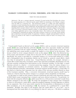 Markov categories, causal theories, and the do-calculus