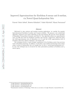 Improved Approximations for Euclidean $k$-means and $k$-median, via
  Nested Quasi-Independent Sets