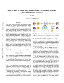 SUMD: Super U-shaped Matrix Decomposition Convolutional neural network
  for Image denoising