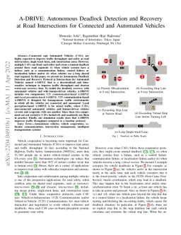 A-DRIVE: Autonomous Deadlock Detection and Recovery at Road
  Intersections for Connected and Automated Vehicles