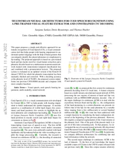 Multistream neural architectures for cued-speech recognition using a
  pre-trained visual feature extractor and constrained CTC decoding