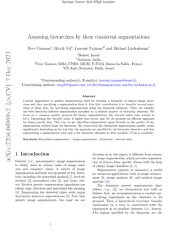 Assessing hierarchies by their consistent segmentations