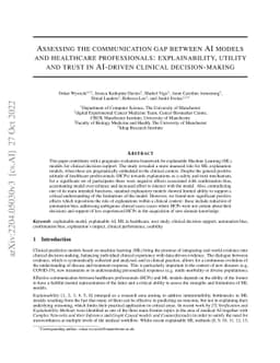 Assessing the communication gap between AI models and healthcare
  professionals: explainability, utility and trust in AI-driven clinical
  decision-making