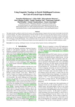 Using Linguistic Typology to Enrich Multilingual Lexicons: the Case of
  Lexical Gaps in Kinship