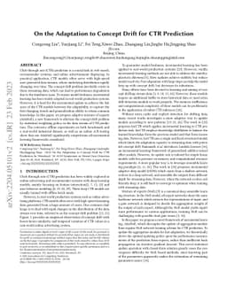 On the Adaptation to Concept Drift for CTR Prediction