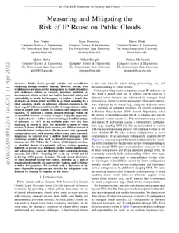 Measuring and Mitigating the Risk of IP Reuse on Public Clouds
