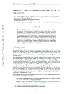 Machine Learning State-of-the-Art with Uncertainties