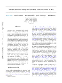 Towards Painless Policy Optimization for Constrained MDPs