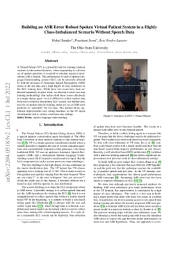 Building an ASR Error Robust Spoken Virtual Patient System in a Highly
  Class-Imbalanced Scenario Without Speech Data