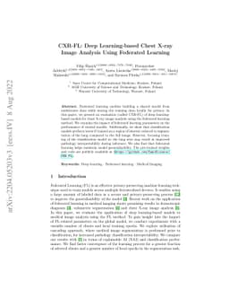 CXR-FL: Deep Learning-Based Chest X-ray Image Analysis Using Federated
  Learning