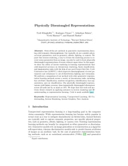 Physically Disentangled Representations