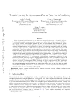 Transfer Learning for Autonomous Chatter Detection in Machining