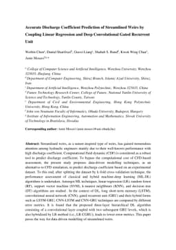 Accurate Discharge Coefficient Prediction of Streamlined Weirs by
  Coupling Linear Regression and Deep Convolutional Gated Recurrent Unit