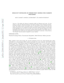 Hold-out estimates of prediction models for Markov processes