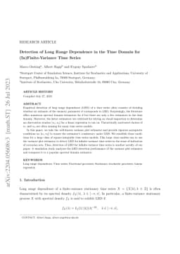 Detection of Long Range Dependence in the Time Domain for
  (In)Finite-Variance Time Series