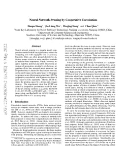 Neural Network Pruning by Cooperative Coevolution
