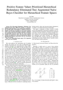 Positive Feature Values Prioritized Hierarchical Redundancy Eliminated
  Tree Augmented Naive Bayes Classifier for Hierarchical Feature Spaces