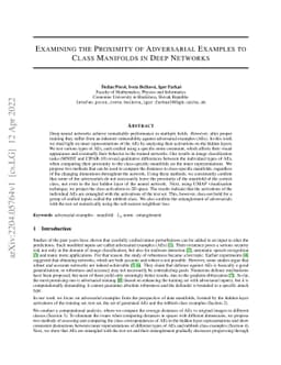 Examining the Proximity of Adversarial Examples to Class Manifolds in
  Deep Networks