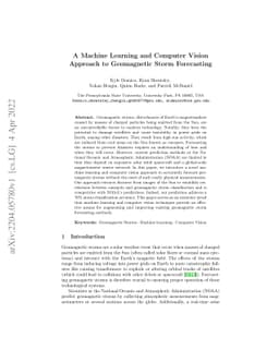 A Machine Learning and Computer Vision Approach to Geomagnetic Storm
  Forecasting