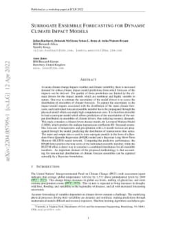 Surrogate Ensemble Forecasting for Dynamic Climate Impact Models