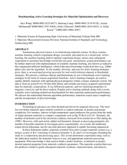 Benchmarking Active Learning Strategies for Materials Optimization and
  Discovery