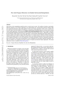Few-shot Forgery Detection via Guided Adversarial Interpolation