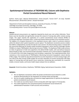 Spatiotemporal Estimation of TROPOMI NO2 Column with Depthwise Partial
  Convolutional Neural Network