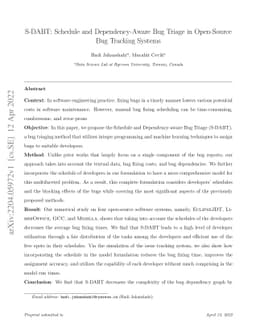 S-DABT: Schedule and Dependency-Aware Bug Triage in Open-Source Bug
  Tracking Systems