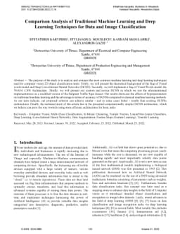 Comparison Analysis of Traditional Machine Learning and Deep Learning
  Techniques for Data and Image Classification