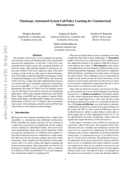 Timeloops: Automatic System Call Policy Learning for Containerized
  Microservices