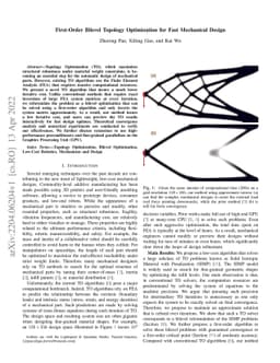 First-Order Bilevel Topology Optimization for Fast Mechanical Design