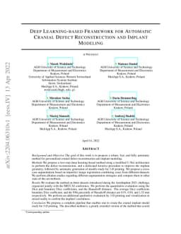 Deep Learning-based Framework for Automatic Cranial Defect
  Reconstruction and Implant Modeling