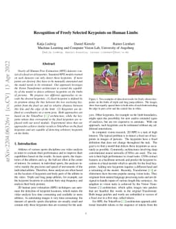 Recognition of Freely Selected Keypoints on Human Limbs