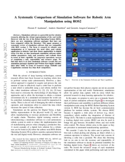 A Systematic Comparison of Simulation Software for Robotic Arm
  Manipulation using ROS2