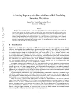 Achieving Representative Data via Convex Hull Feasibility Sampling
  Algorithms