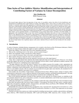 Time Series of Non-Additive Metrics: Identification and Interpretation
  of Contributing Factors of Variance by Linear Decomposition