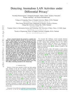 Detecting Anomalous LAN Activities under Differential Privacy