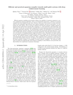Efficient and practical quantum compiler towards multi-qubit systems
  with deep reinforcement learning