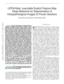 LEFM-Nets: Learnable Explicit Feature Map Deep Networks for Segmentation
  of Histopathological Images of Frozen Sections