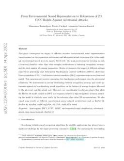 From Environmental Sound Representation to Robustness of 2D CNN Models
  Against Adversarial Attacks