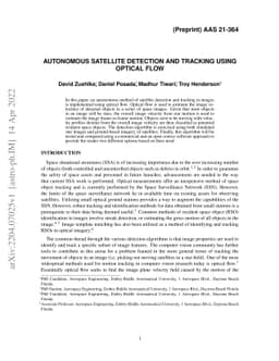 Autonomous Satellite Detection and Tracking using Optical Flow