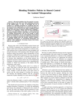 Blending Primitive Policies in Shared Control for Assisted Teleoperation