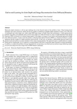 End-to-end Learning for Joint Depth and Image Reconstruction from
  Diffracted Rotation