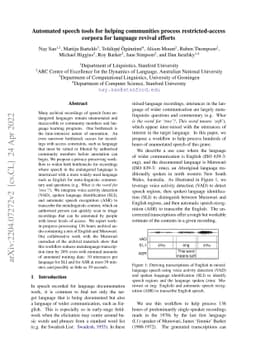 Automated speech tools for helping communities process restricted-access
  corpora for language revival efforts