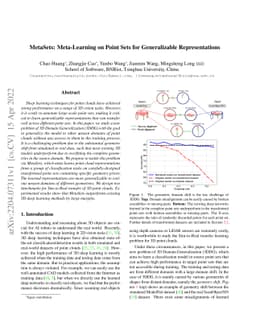 MetaSets: Meta-Learning on Point Sets for Generalizable Representations