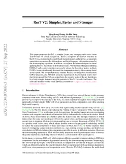ResT V2: Simpler, Faster and Stronger