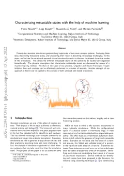 Characterizing metastable states with the help of machine learning